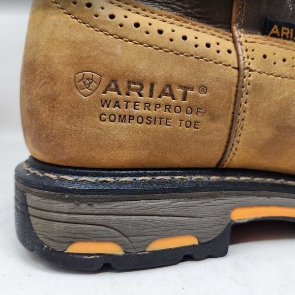 Men\'s 11.5 EE Wide Ariat WorkHog H20 roper soft toe work western boots 10008633 main image 12
